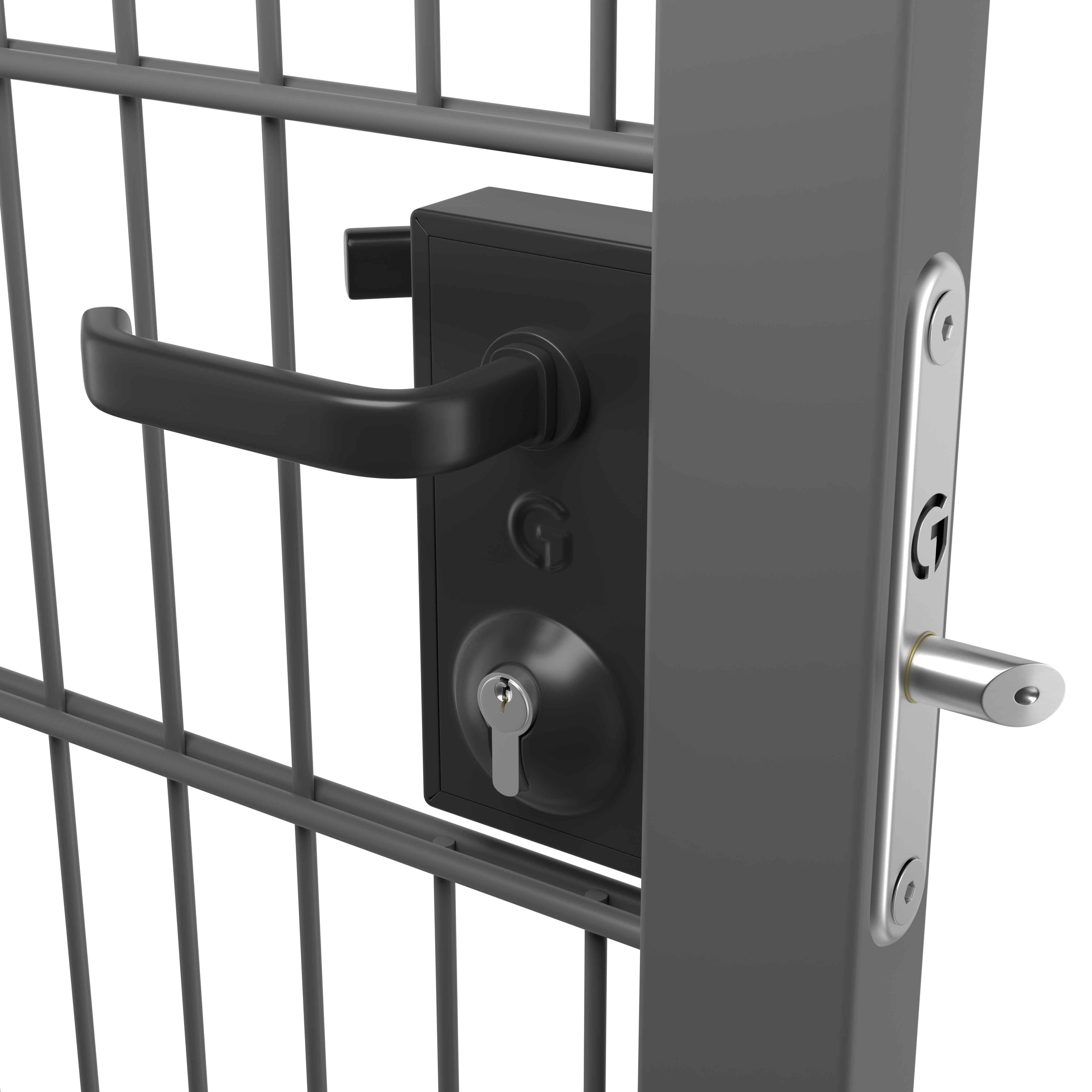 GATEMASTER Bolt On Latch Deadlock 40mm - 60mm 1602TDH Traditional Handle