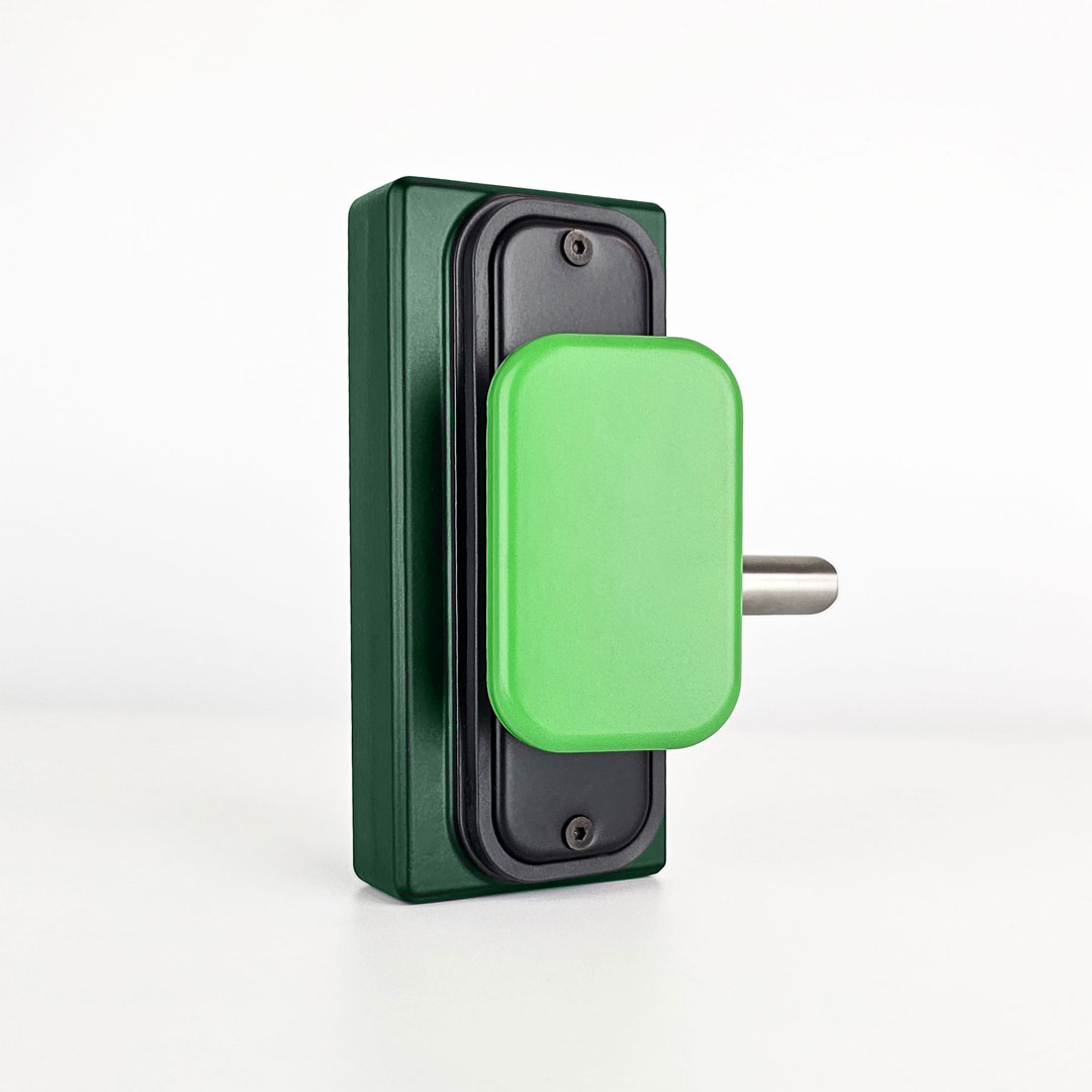push pad gate lock with green casing
