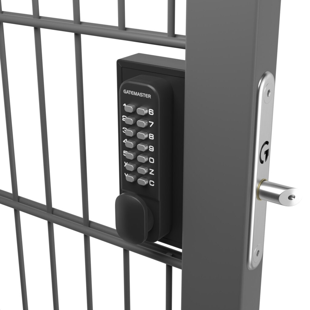 digital combination lock in tennis court gate