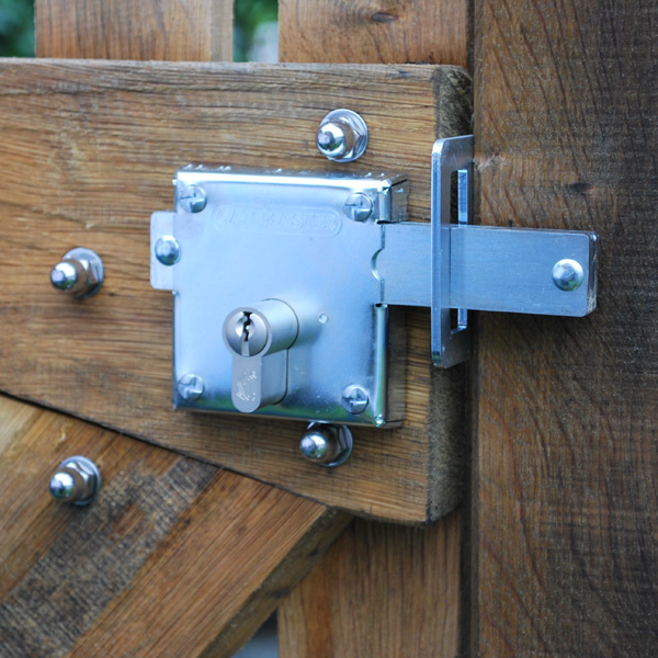gate locking bolt on wooden gate