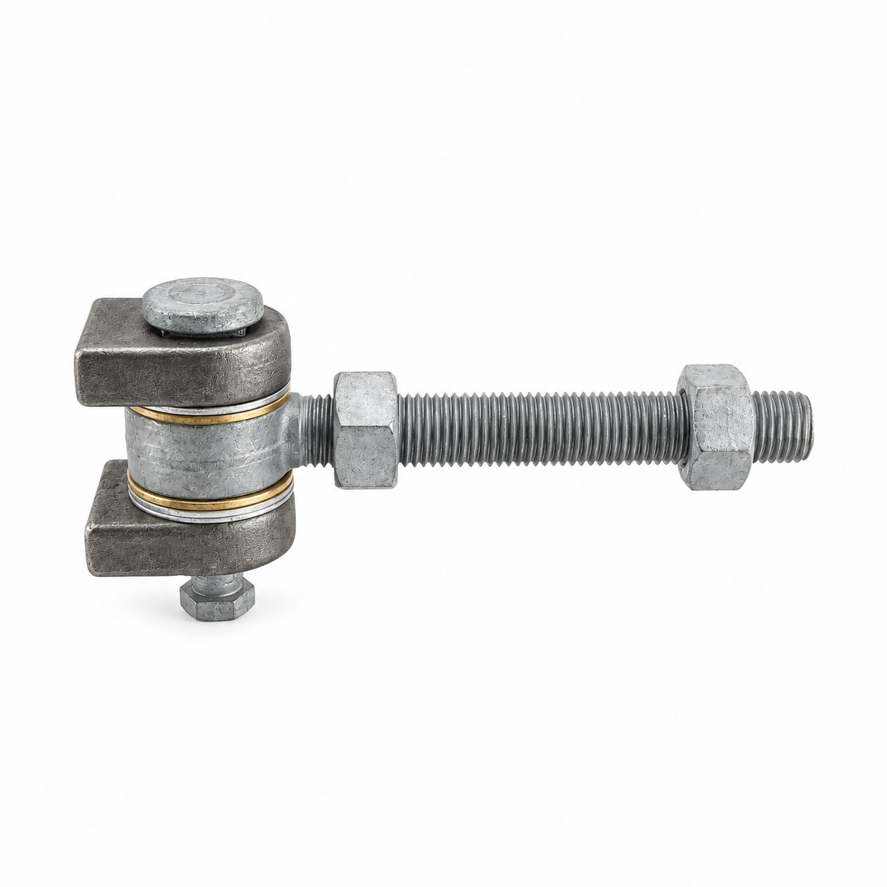 Heavy duty gate hinge for metal gates