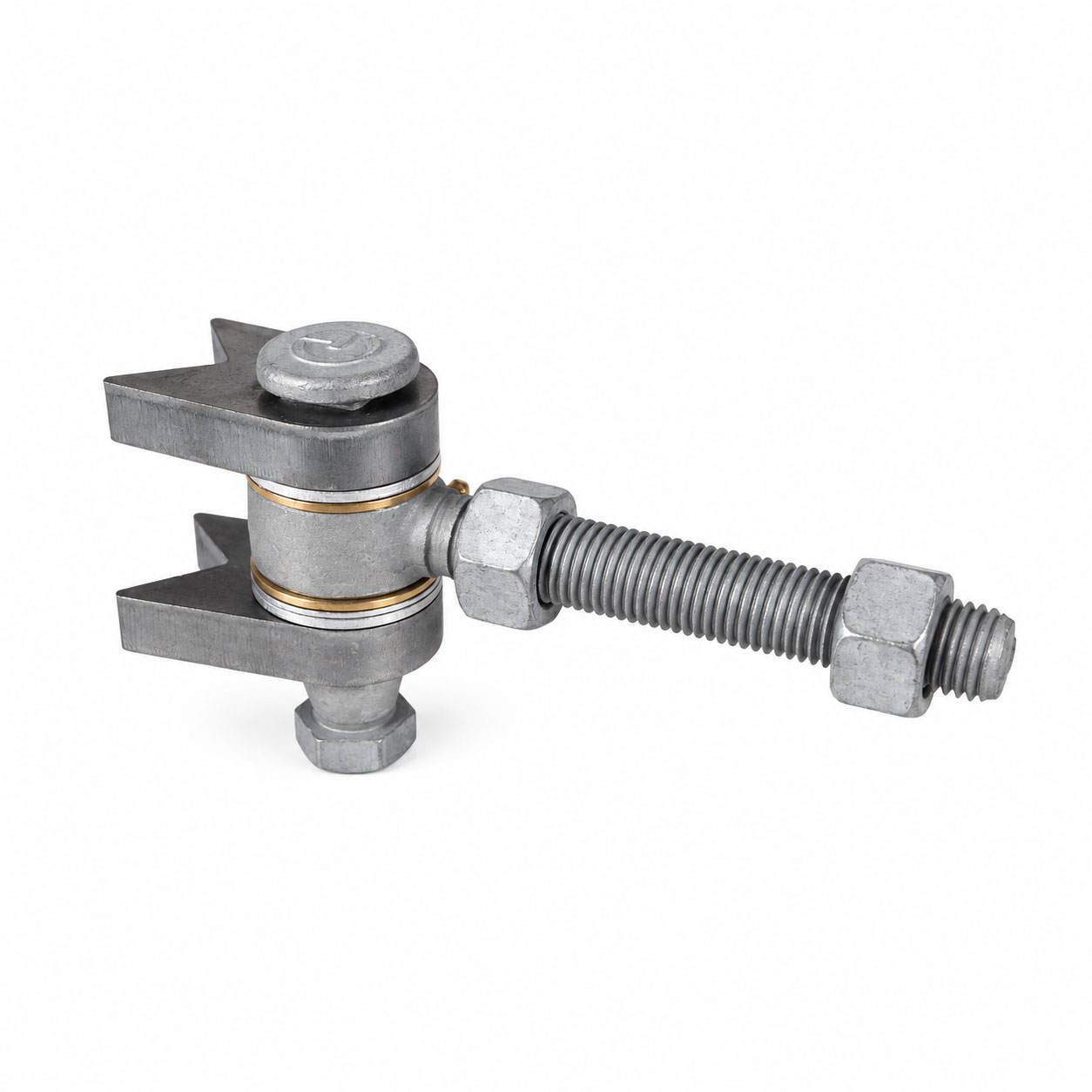 metal gate hinge with corner lugs