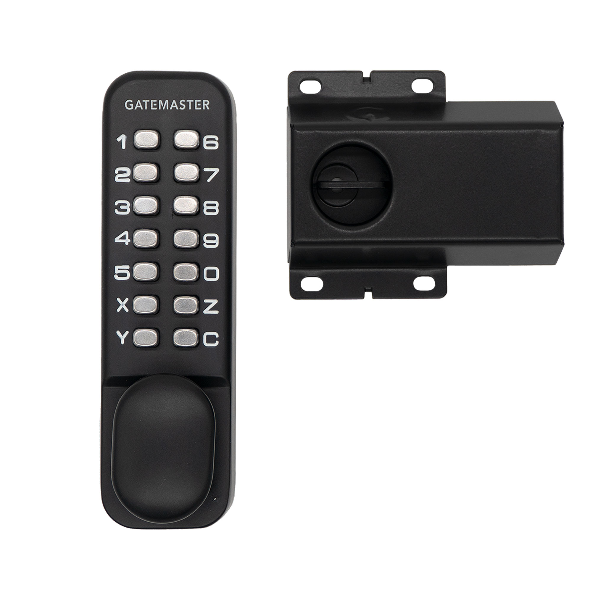 black keypad gate lock