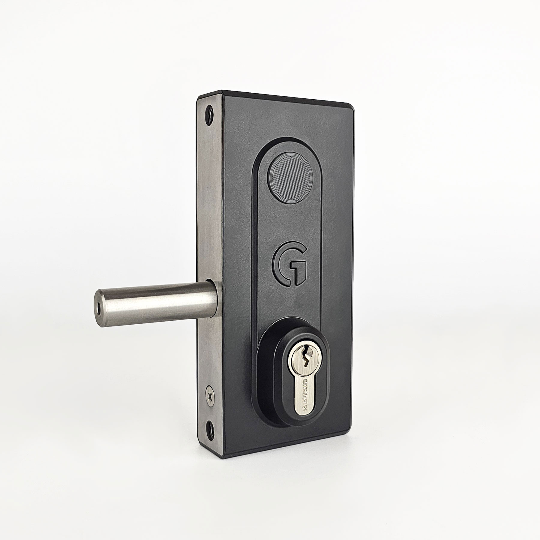 black bolt on deadlock (gate lock) with keyhole