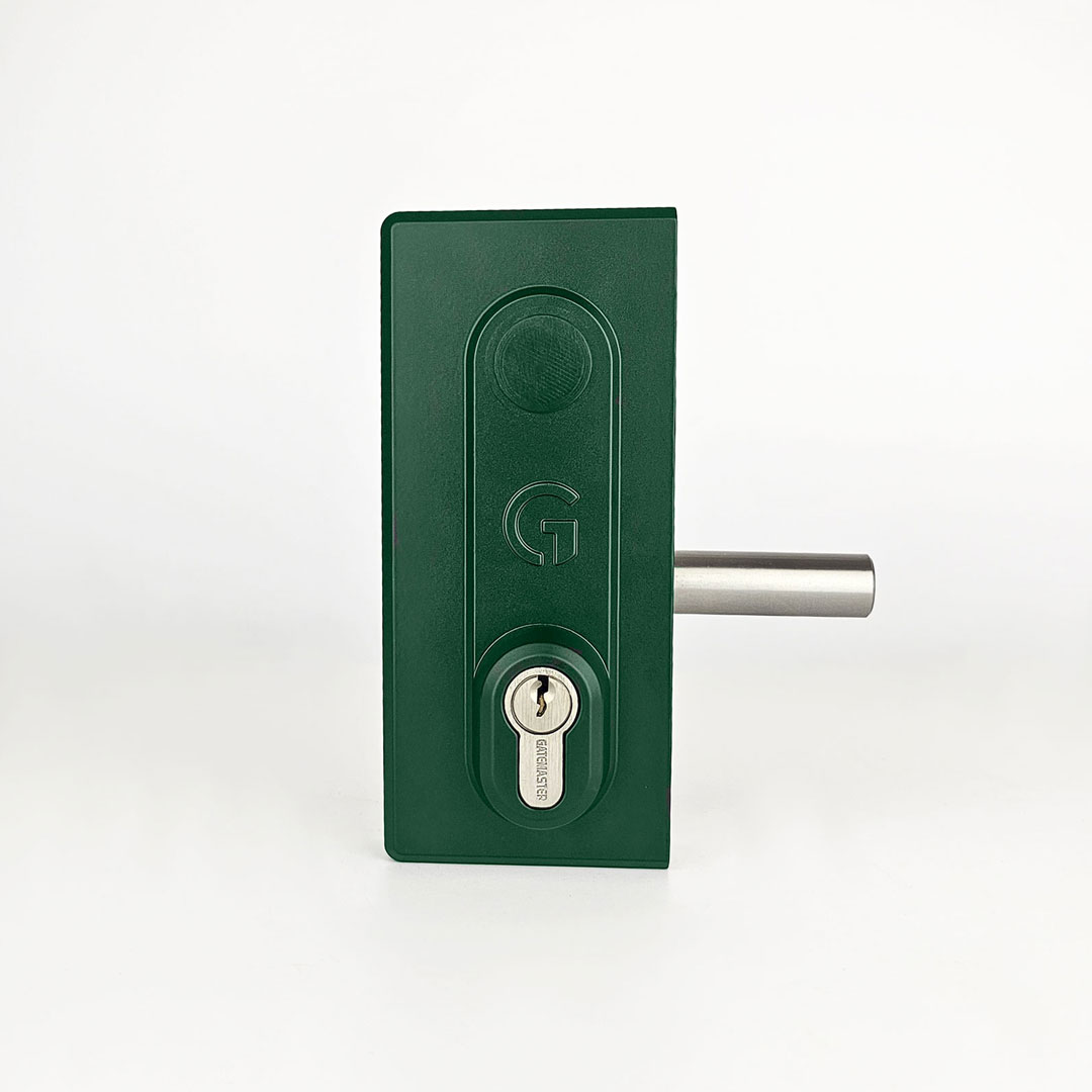 Green gate lock with keyed access