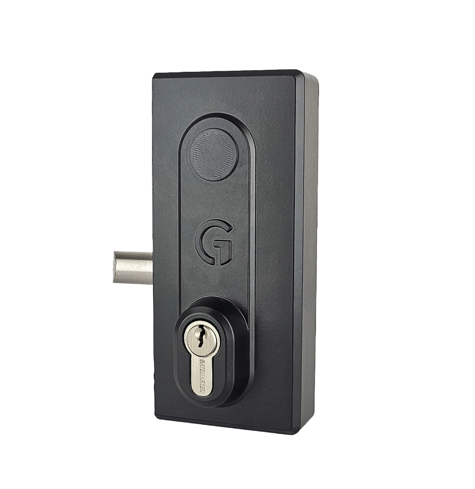 Black keyed access gate lock