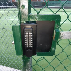secure tennis courts with a keyless combination lock.