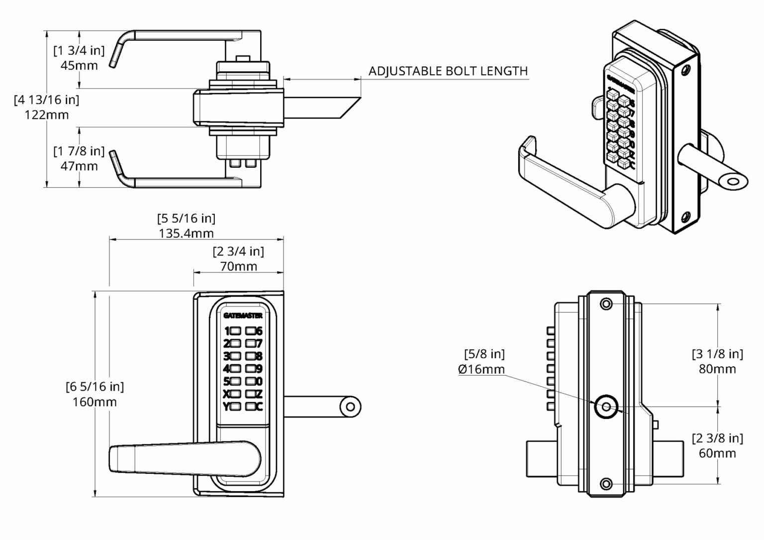 Code Gate Lock with Lever Handle | Gatemaster