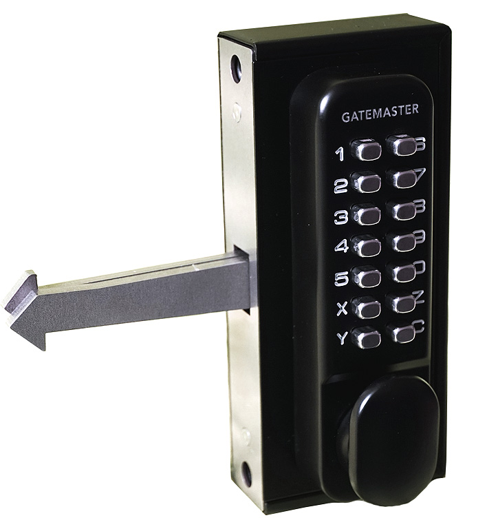 black gate lock with keypad access