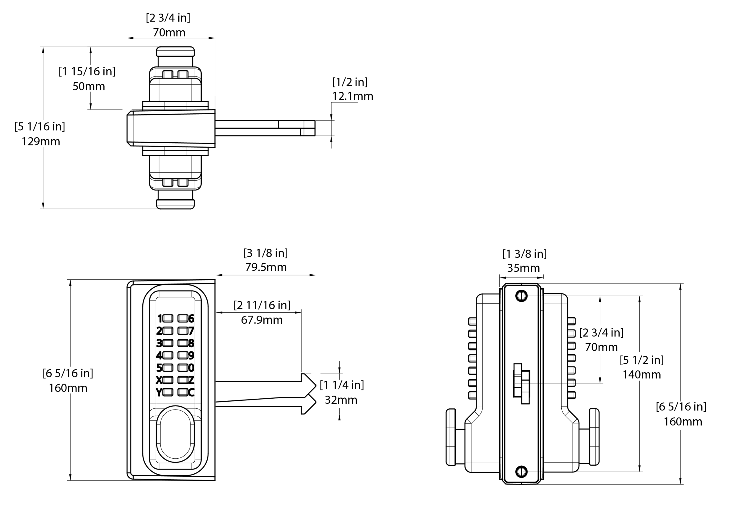 product dimension drawing