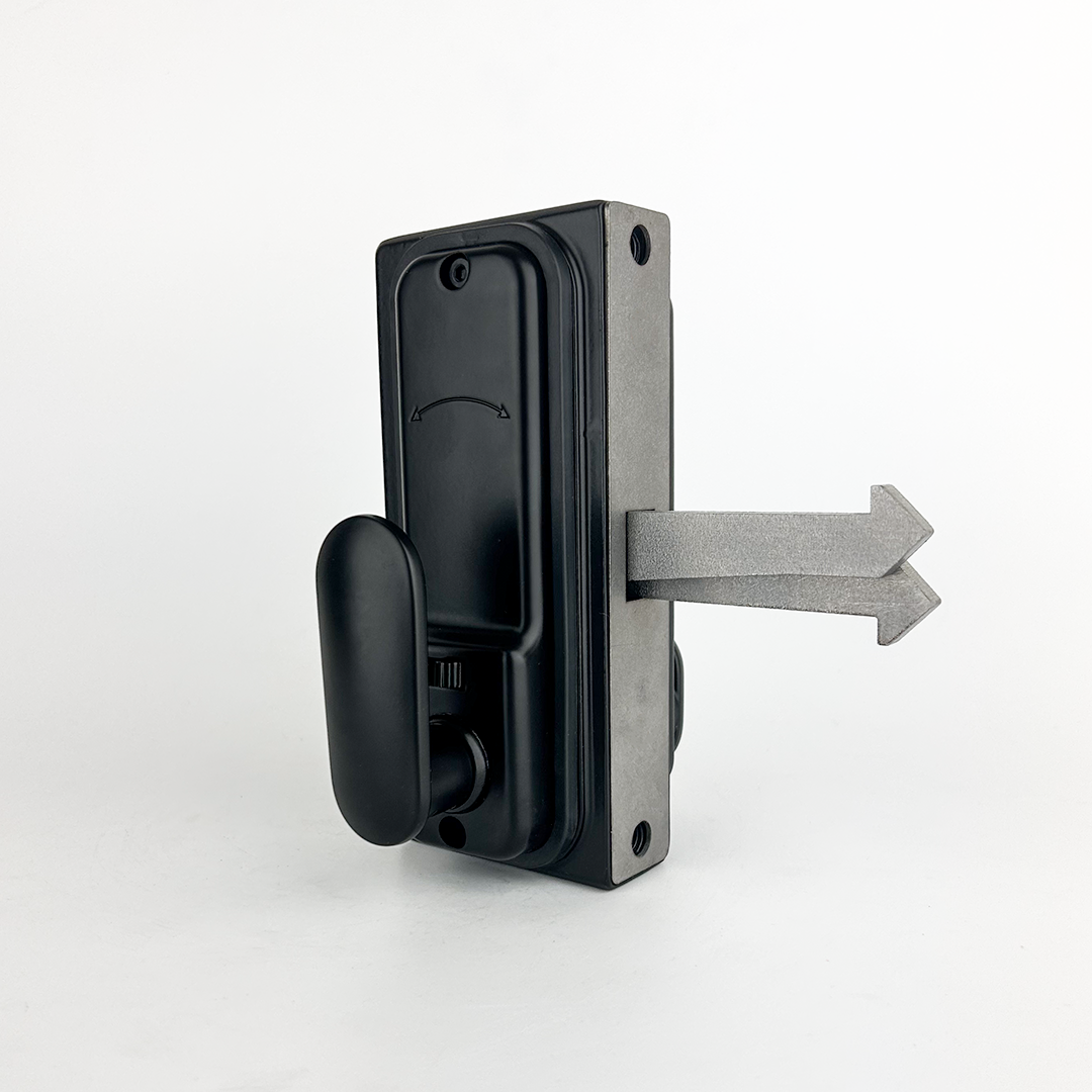 single sided sliding gate lock handle view