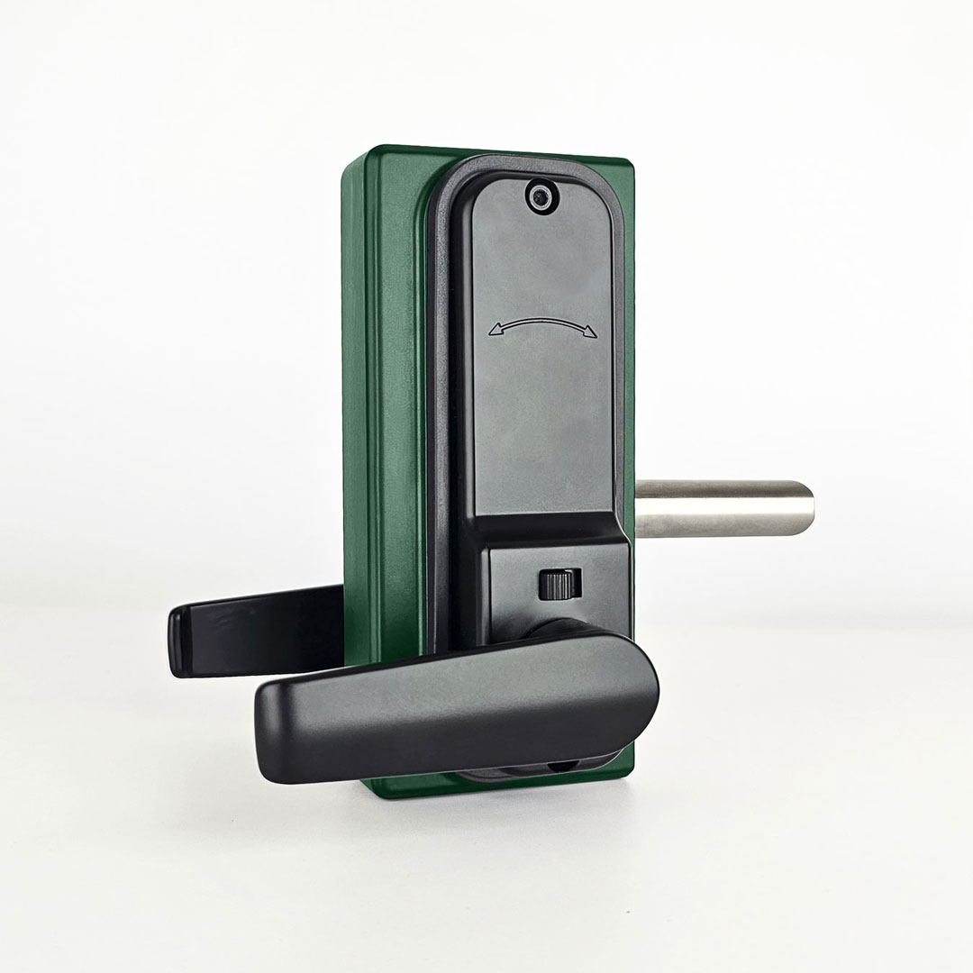 green gate lock with handle