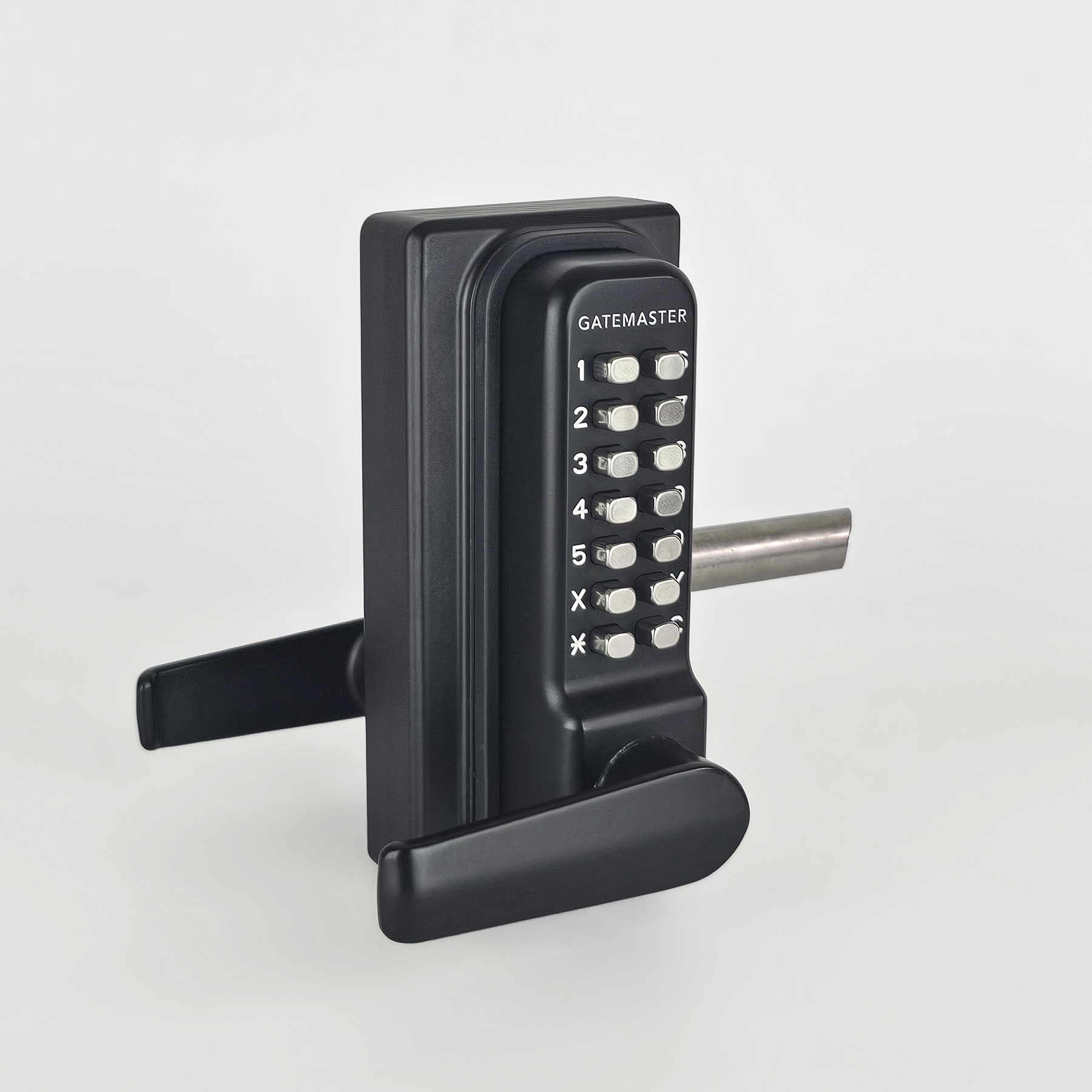 black gate lock with keypad access
