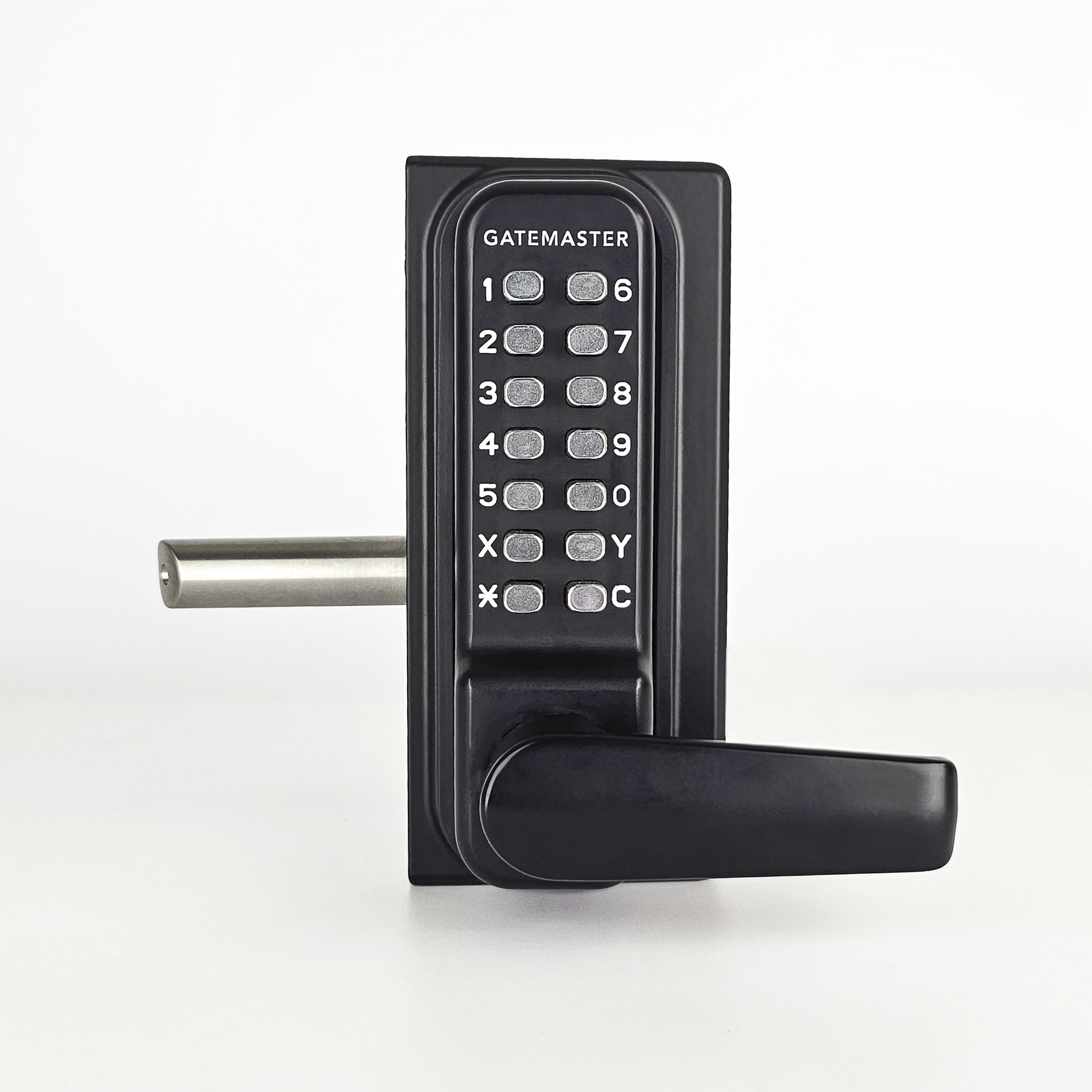 black gate lock with keypad access