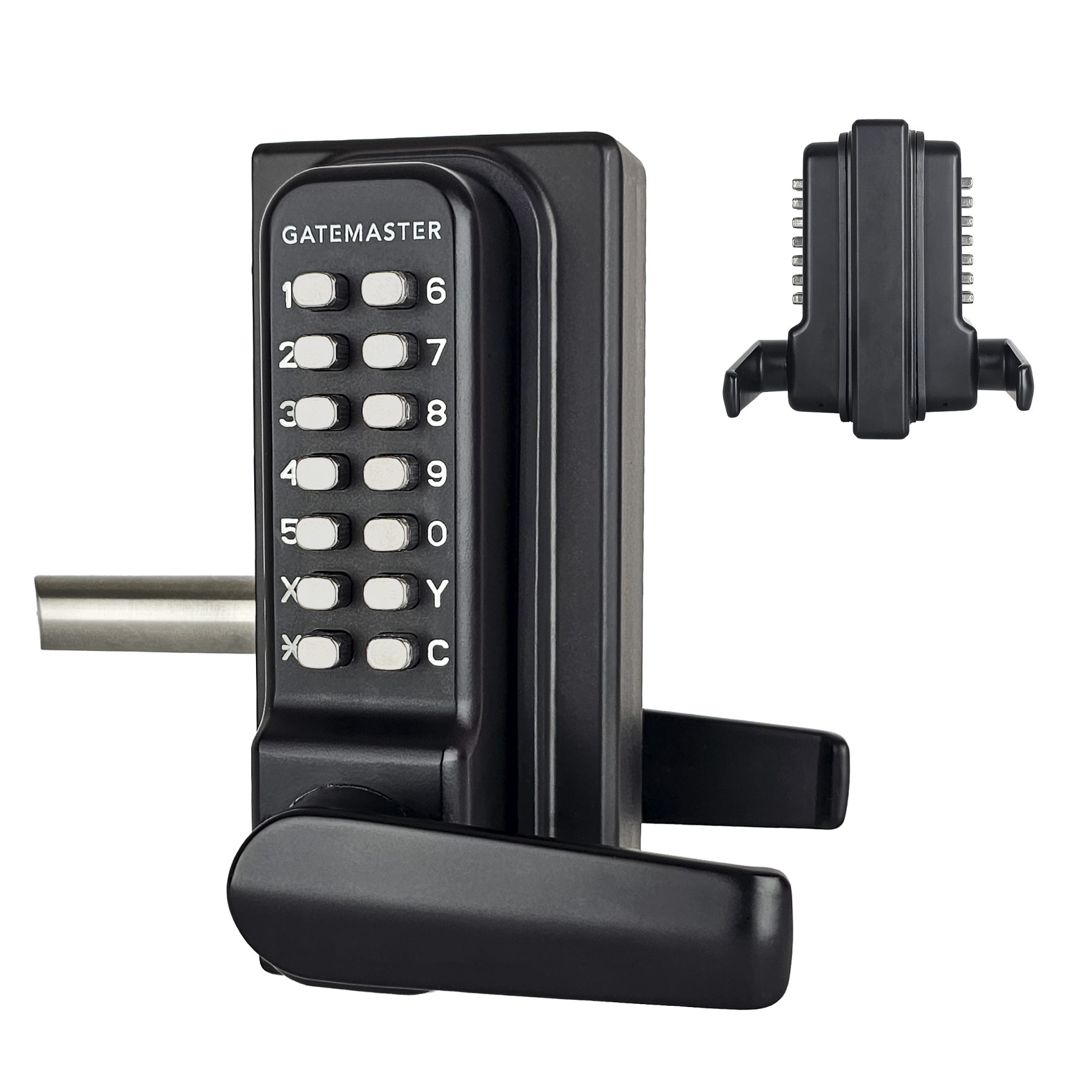 double sided gate lock with quick change keypads