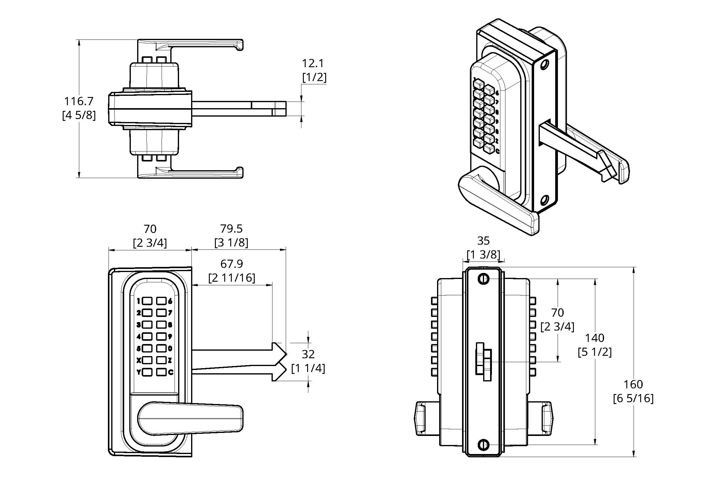 product image dimension drawing