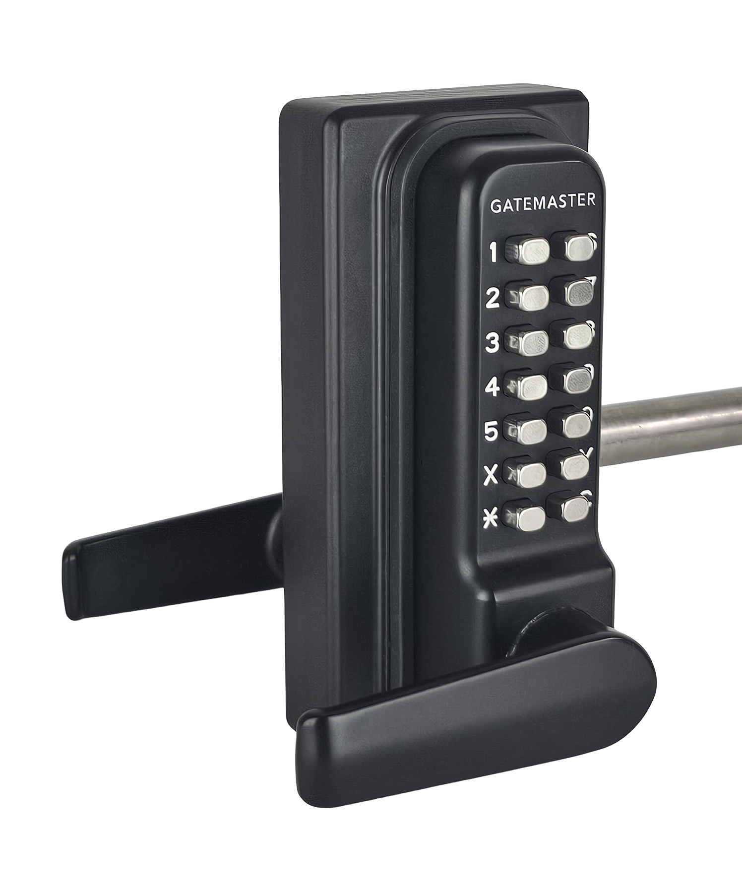 black keypad gate lock with handle