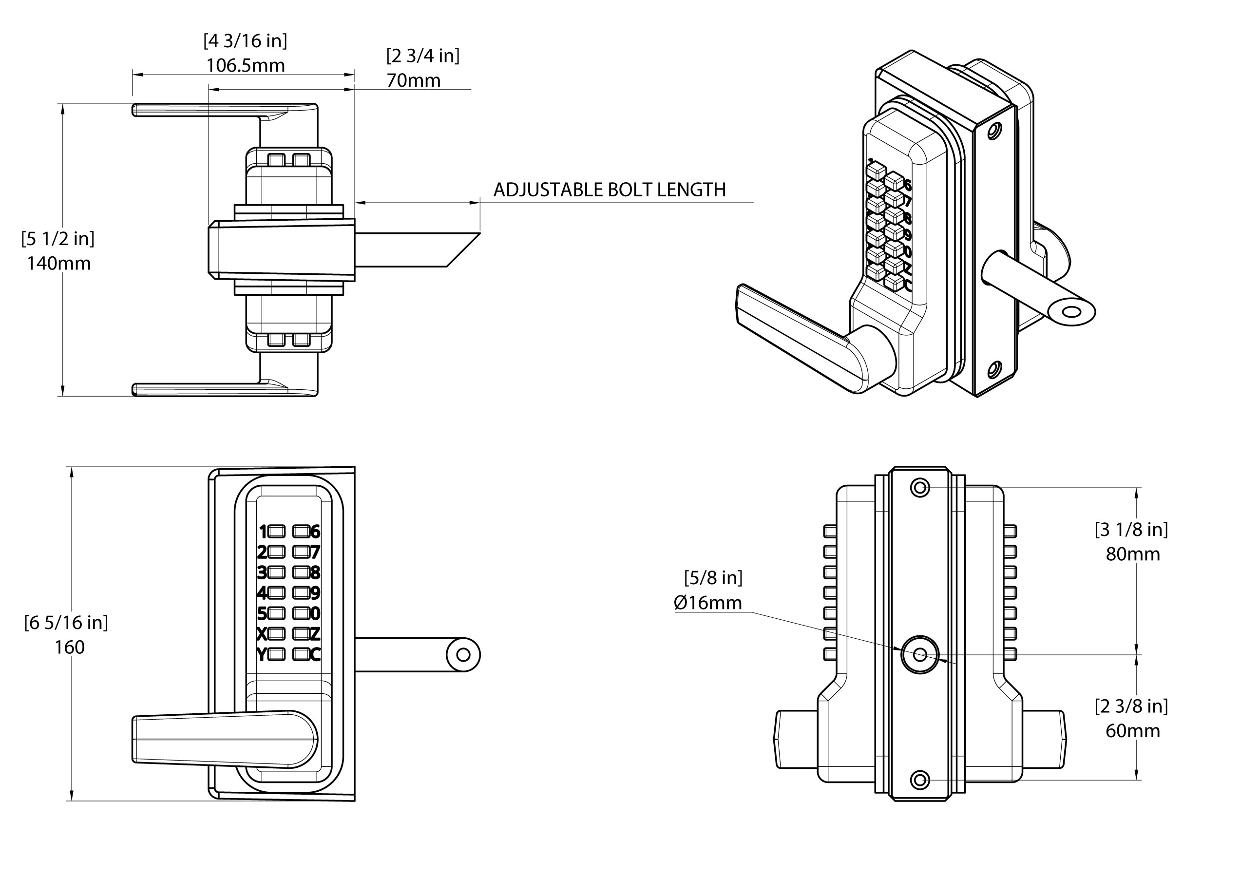 product dimension drawing