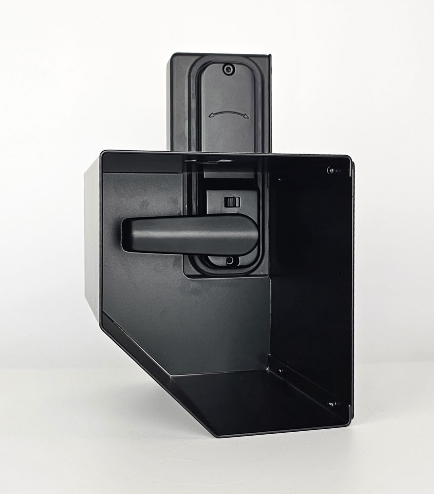 gate shroud over a black single-sided handle gate lock