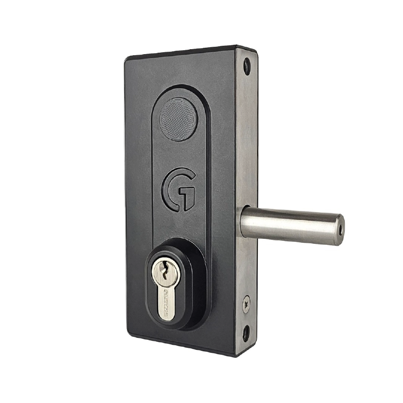 black gate lock with keyed access both sides