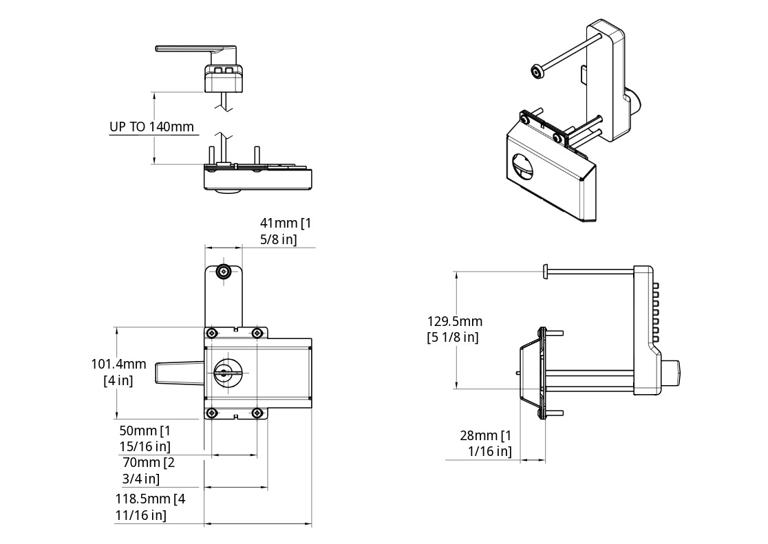 SLDSRR product dimension drawing